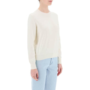 White Vera Cotton Crewneck Pullover With Embroidered Logo A.P.C. JOHN JULIA.