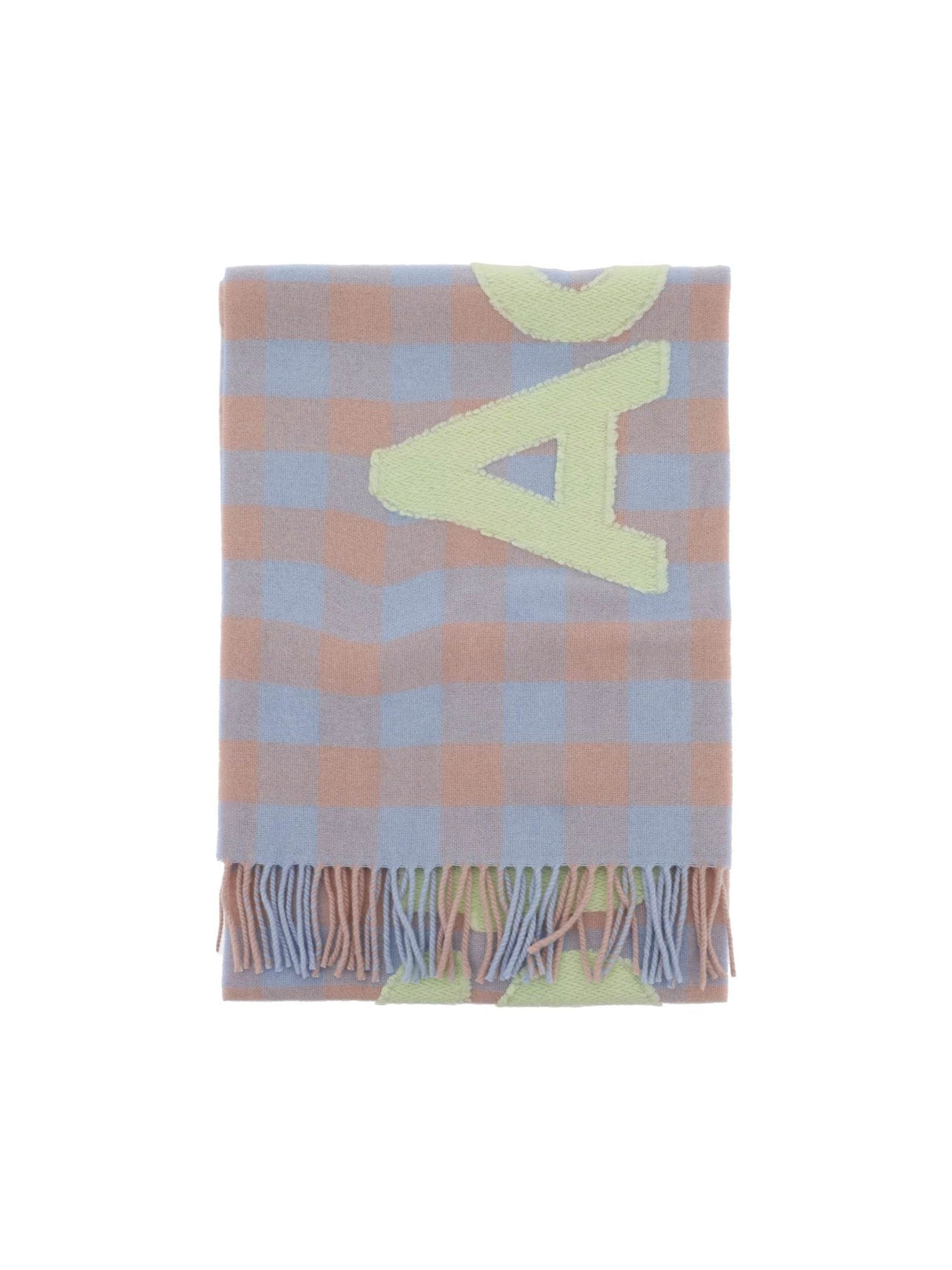 Checked Wool Scarf Logo