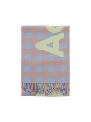 Checked Wool Scarf Logo