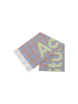 Checked Wool Scarf Logo