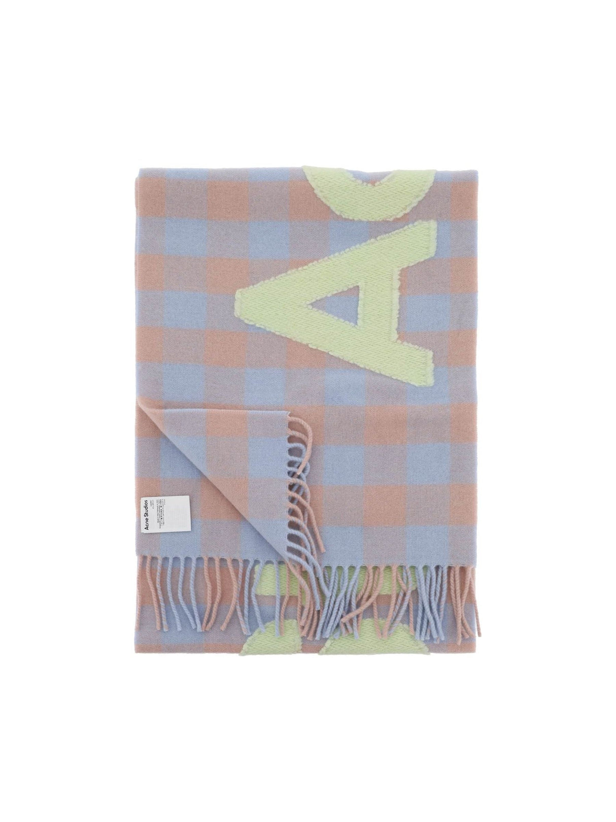 Checked Wool Scarf Logo