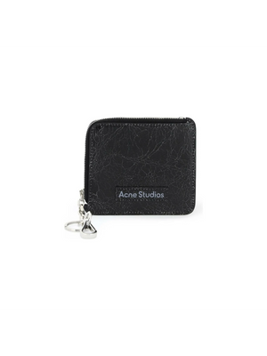 Cracked Leather Zip Wallet-Acne Studios-JOHN JULIA