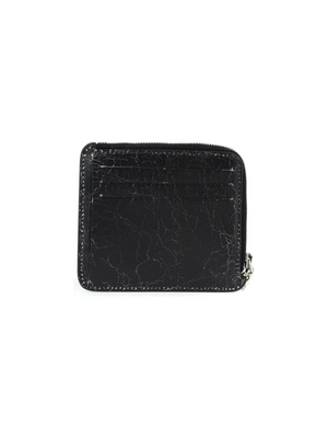 Cracked Leather Zip Wallet-Acne Studios-JOHN JULIA