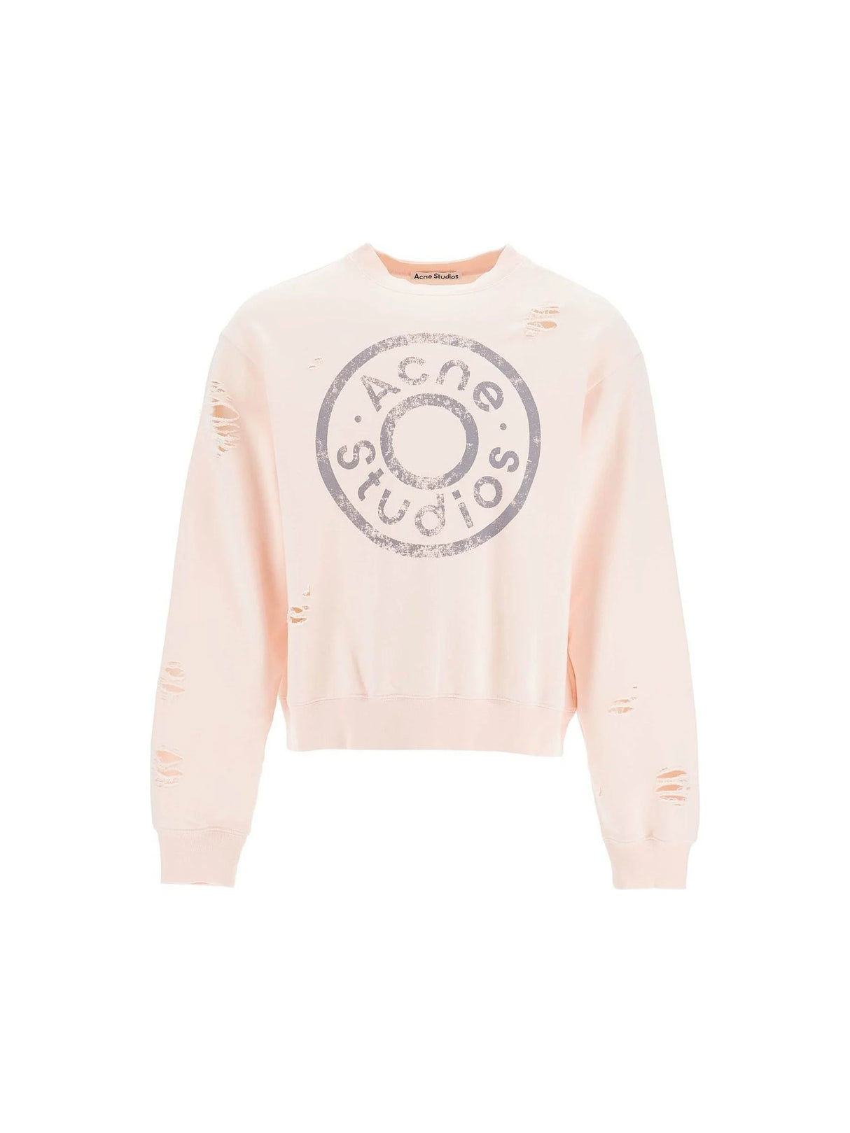 Distressed Sweatshirt With Logo Print