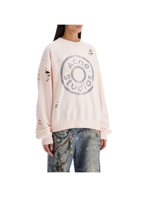 Distressed Sweatshirt With Logo Print