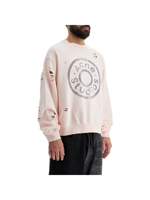 Distressed Sweatshirt With Logo Print