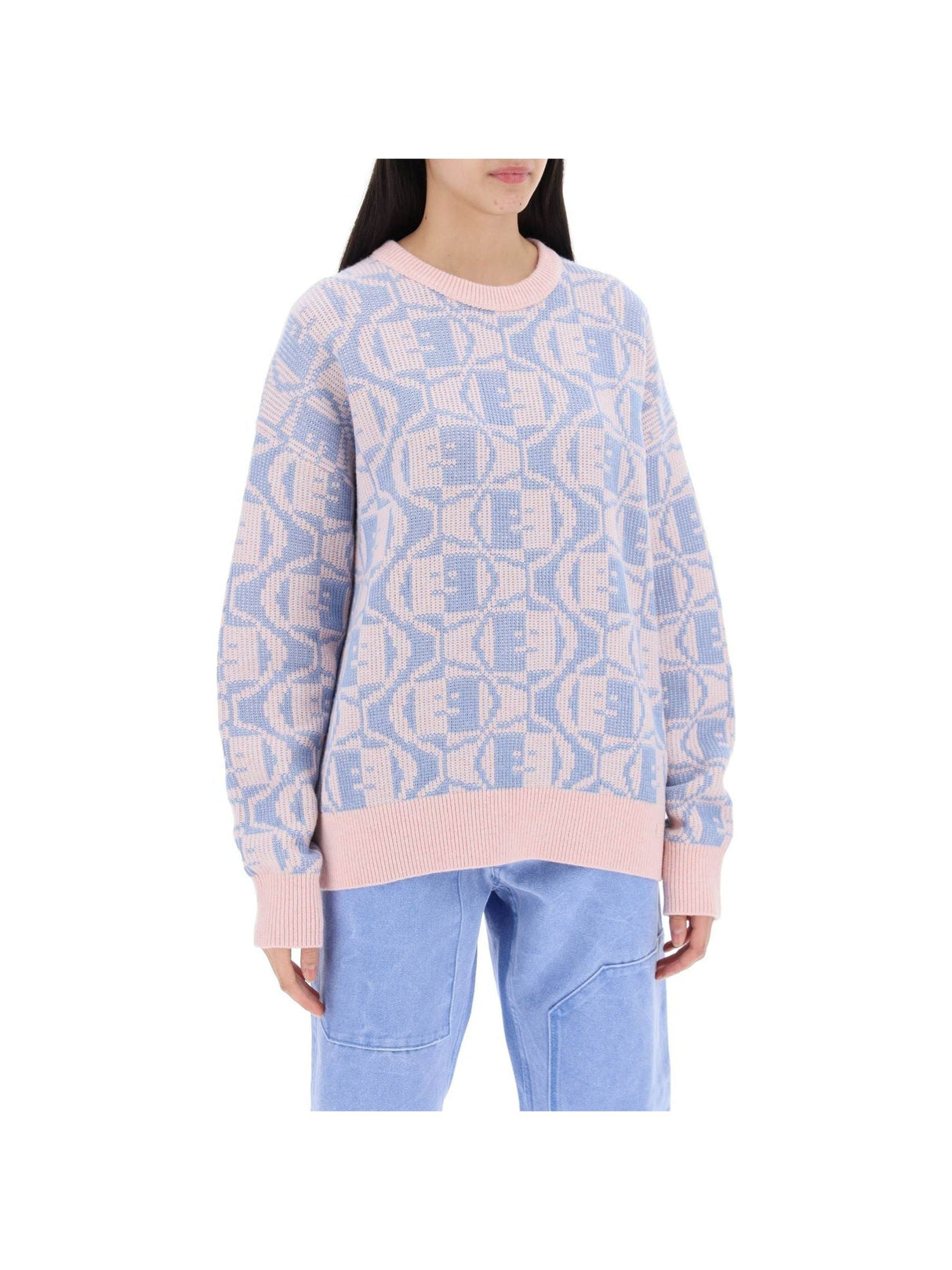 Jacquard Face Wool Sweater