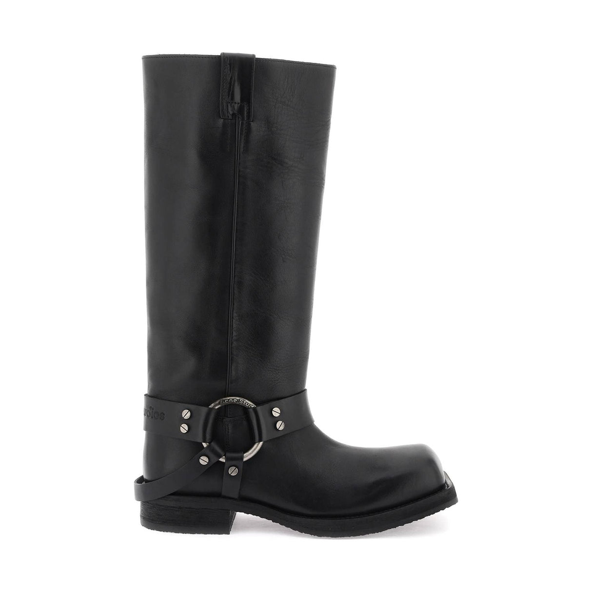 ACNE STUDIOS-Leather Buckle Biker Boots -JOHN JULIA.