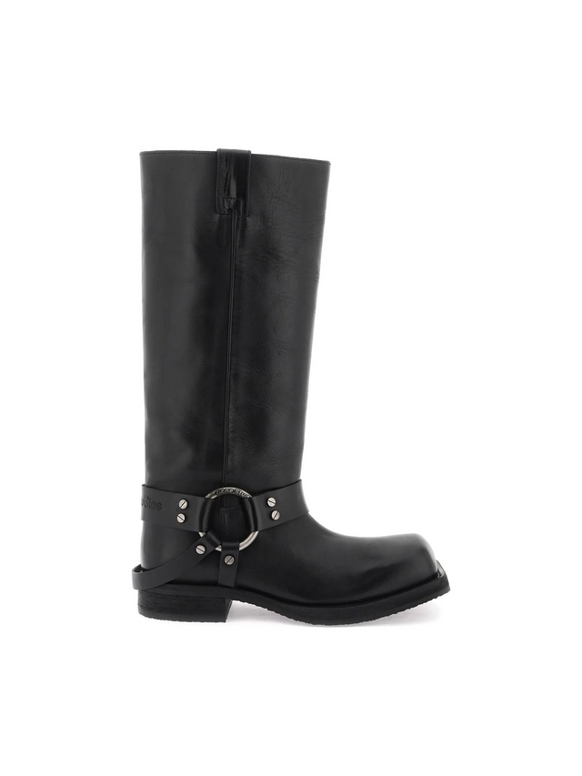 ACNE STUDIOS-Leather Buckle Biker Boots -JOHN JULIA.