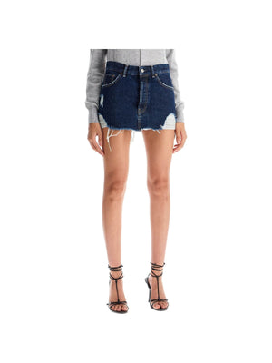 ACNE STUDIOS-Macaria Distressed Organic Cotton Denim Skirt -JOHN JULIA.