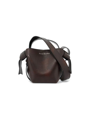 Dark brown Musubi Mini Bag with wide shoulder strap and knotted details