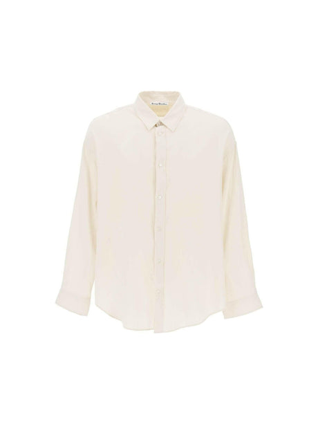 ACNE STUDIOS-Off Cotton Button-Up Shirt-JOHN JULIA