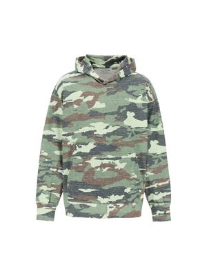 Organic Cotton Camo Print Logo Hoodie ACNE STUDIOS JOHN JULIA.