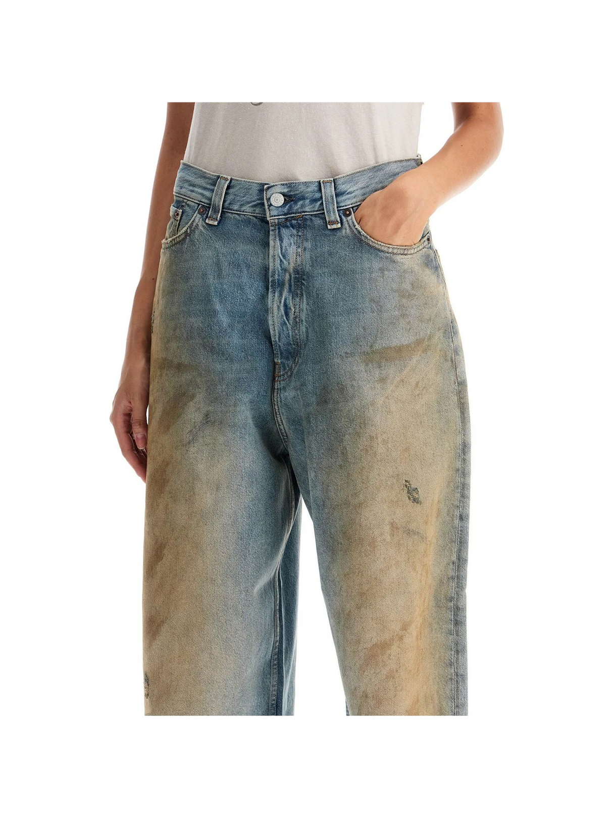 Baggy Jeans With A Distressed