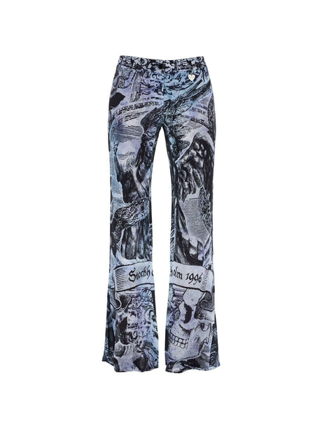 ACNE STUDIOS-Printed Crepe Flared Pants-JOHN JULIA