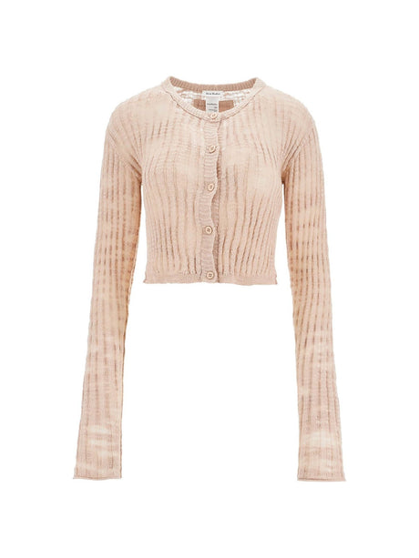 Ribbed Cropped Cardigan With