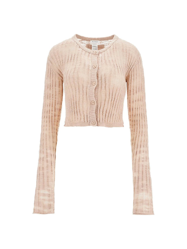 Ribbed Cropped Cardigan With