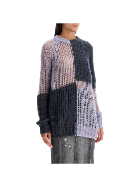 Wool Mohair Plaid Mesh Sweater ACNE STUDIOS