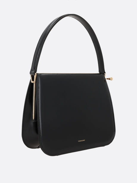 New Frame Smooth Leather Handbag-Ferragamo-JOHN JULIA