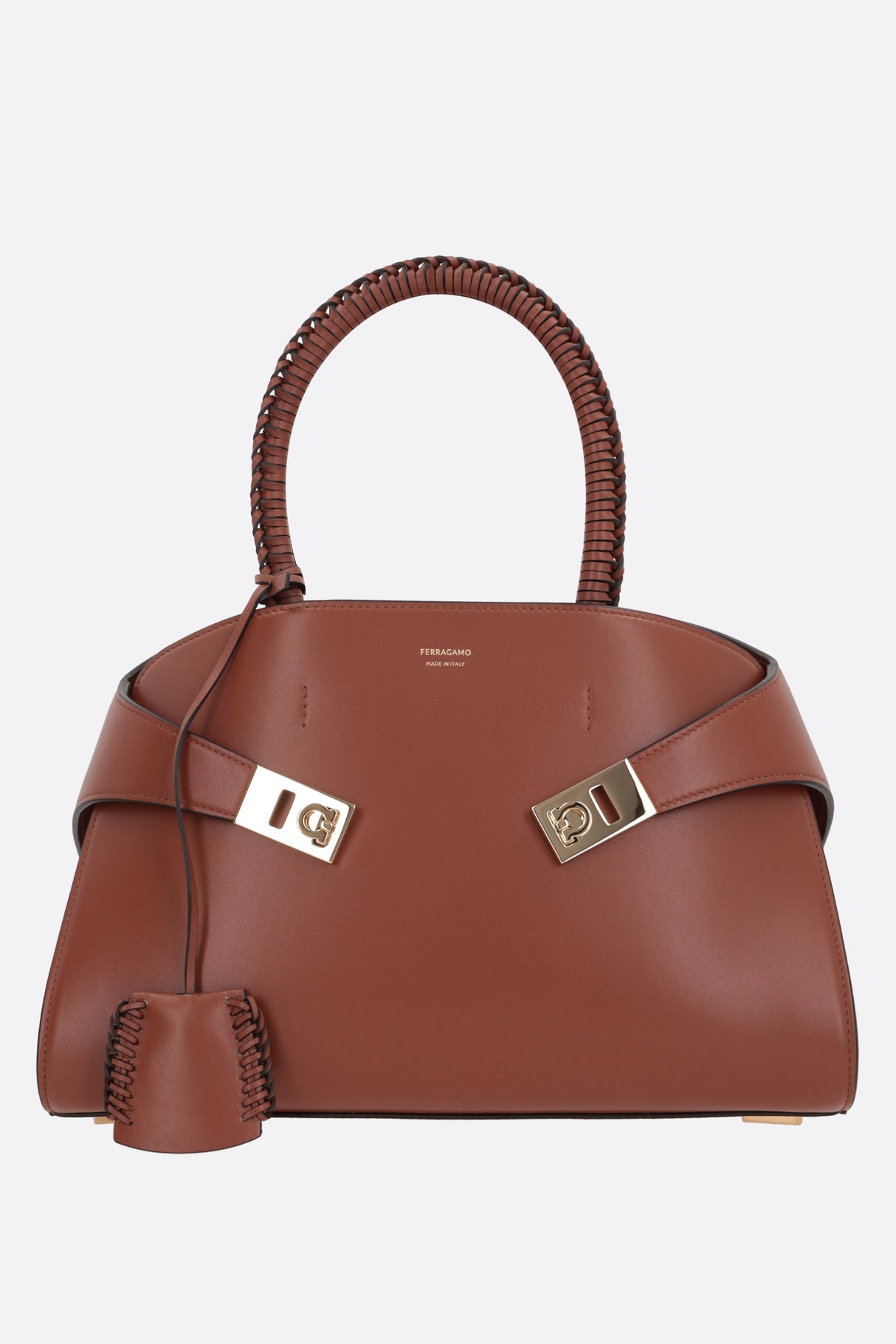 Hug Small Smooth Leather Handbag-FERRAGAMO-JOHN JULIA