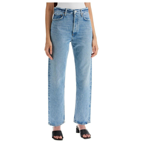 90's Pinch Waist High Rise Straight Jeans.