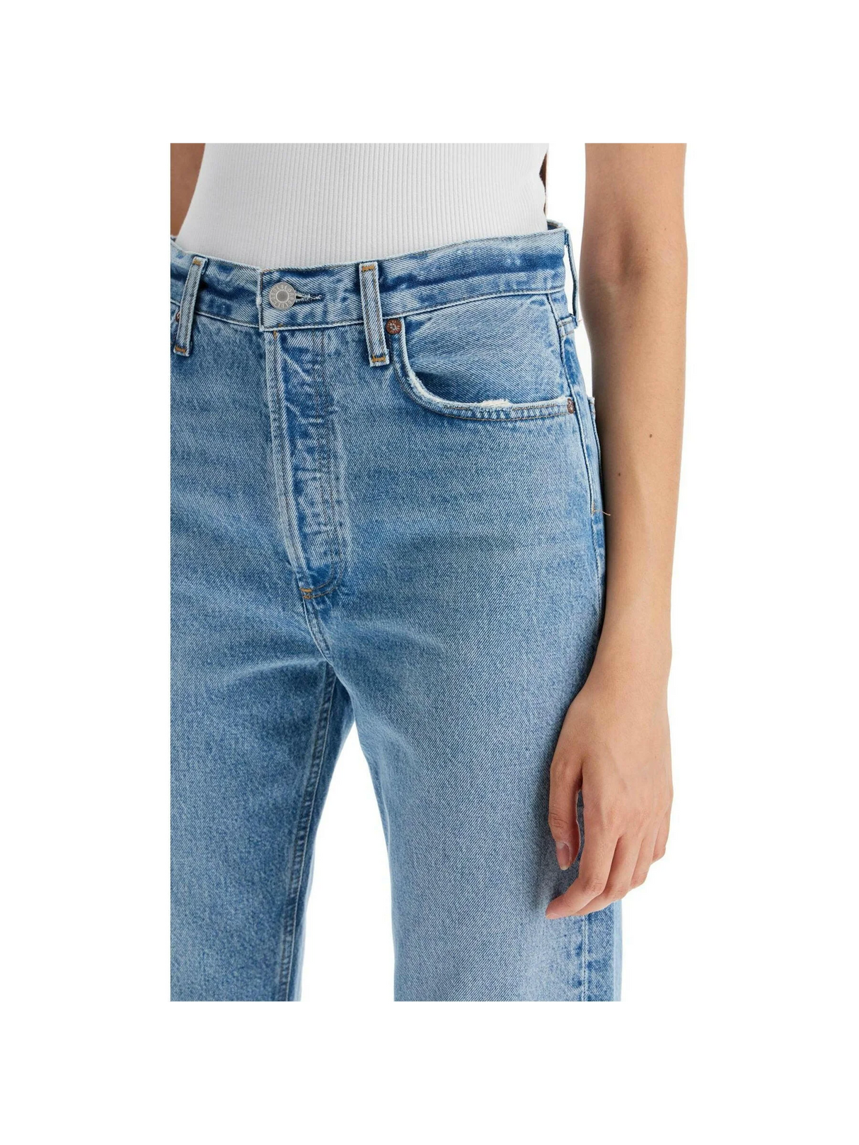 90's Pinch Waist High Rise Straight Jeans.