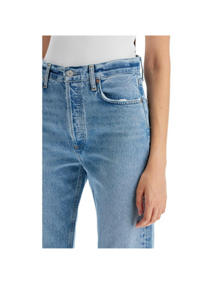 90's Pinch Waist High Rise Straight Jeans.