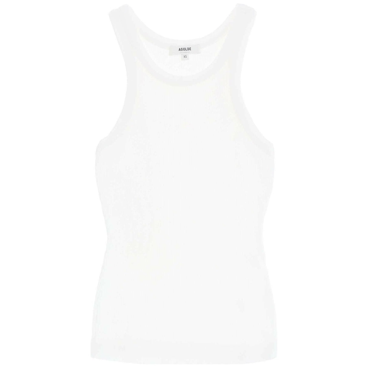 White Bailey Organic Cotton Ribbed Sleeveless Tank Top AGOLDE JOHN JULIA.