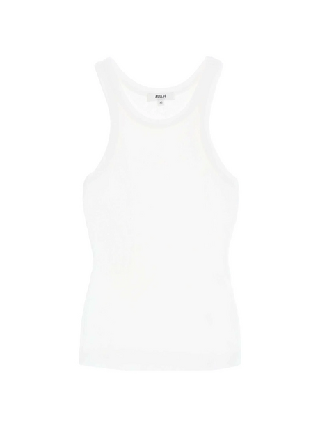 White Bailey Organic Cotton Ribbed Sleeveless Tank Top AGOLDE JOHN JULIA.