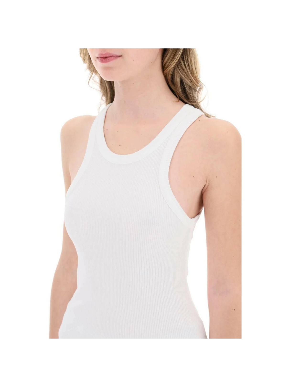 White Bailey Organic Cotton Ribbed Sleeveless Tank Top AGOLDE JOHN JULIA.