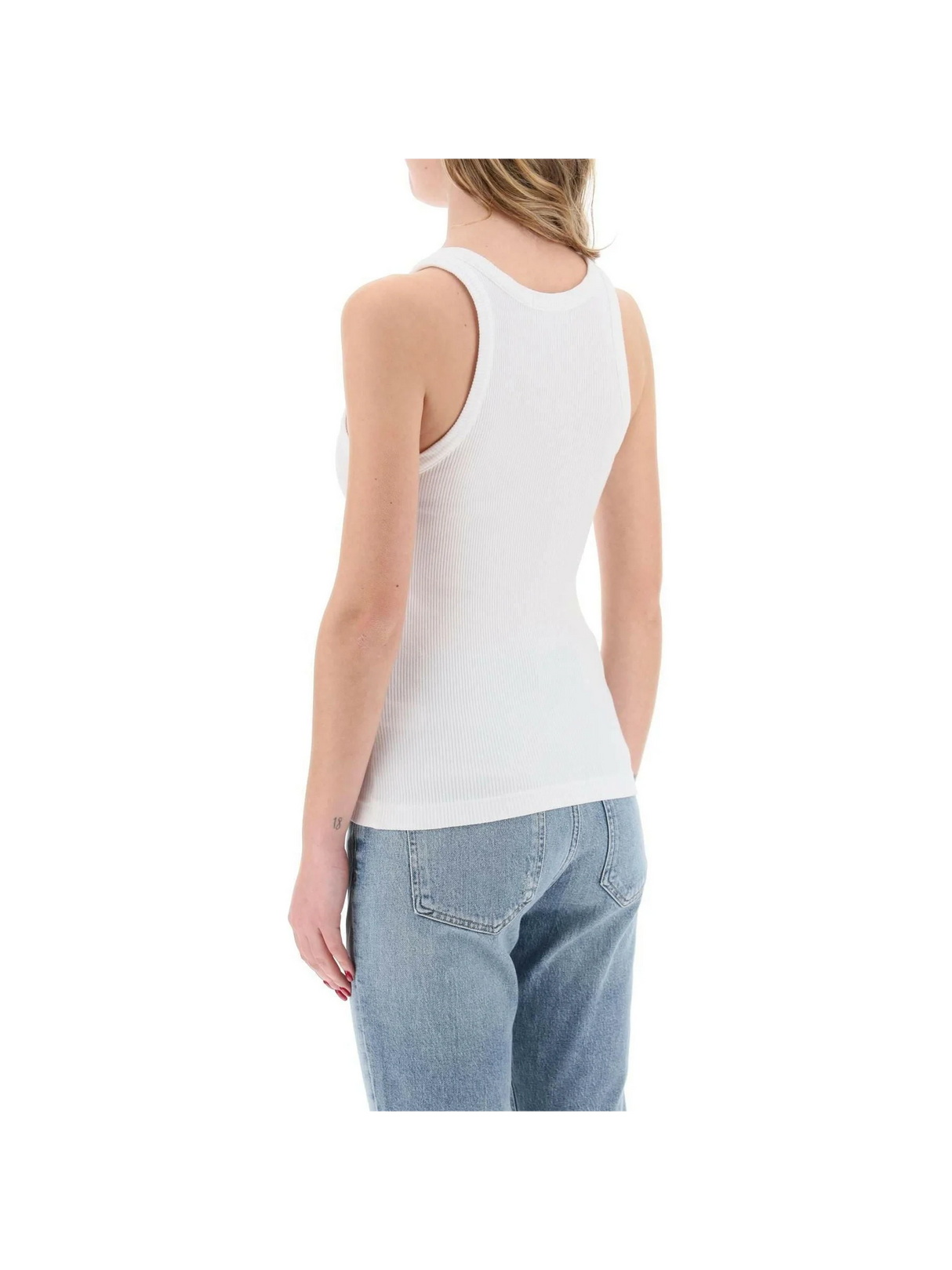 White Bailey Organic Cotton Ribbed Sleeveless Tank Top AGOLDE JOHN JULIA.