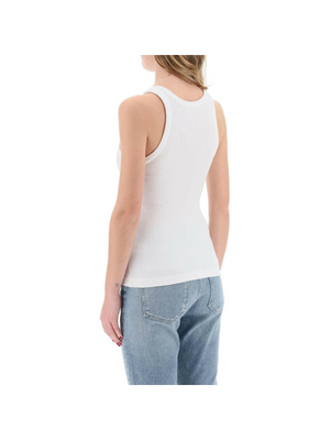 White Bailey Organic Cotton Ribbed Sleeveless Tank Top AGOLDE JOHN JULIA.