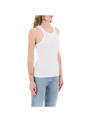 White Bailey Organic Cotton Ribbed Sleeveless Tank Top AGOLDE JOHN JULIA.