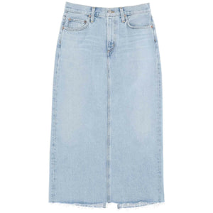 Blue Practice Light Wash Denim Midi Skirt AGOLDE JOHN JULIA.