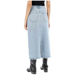 Blue Practice Light Wash Denim Midi Skirt AGOLDE JOHN JULIA.