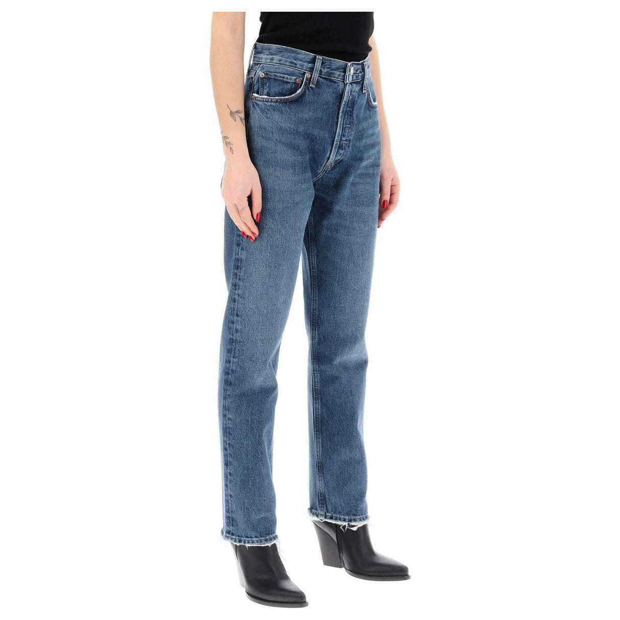 Blue Regenerative Cotton Straight 90'S Jeans in Range AGOLDE JOHN JULIA.