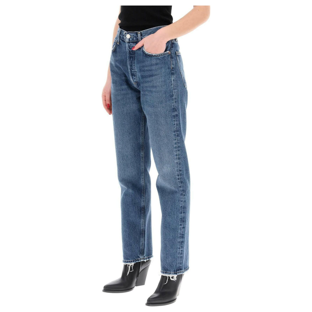 Blue Regenerative Cotton Straight 90'S Jeans in Range AGOLDE JOHN JULIA.