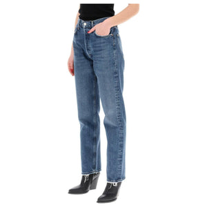 Blue Regenerative Cotton Straight 90'S Jeans in Range AGOLDE JOHN JULIA.