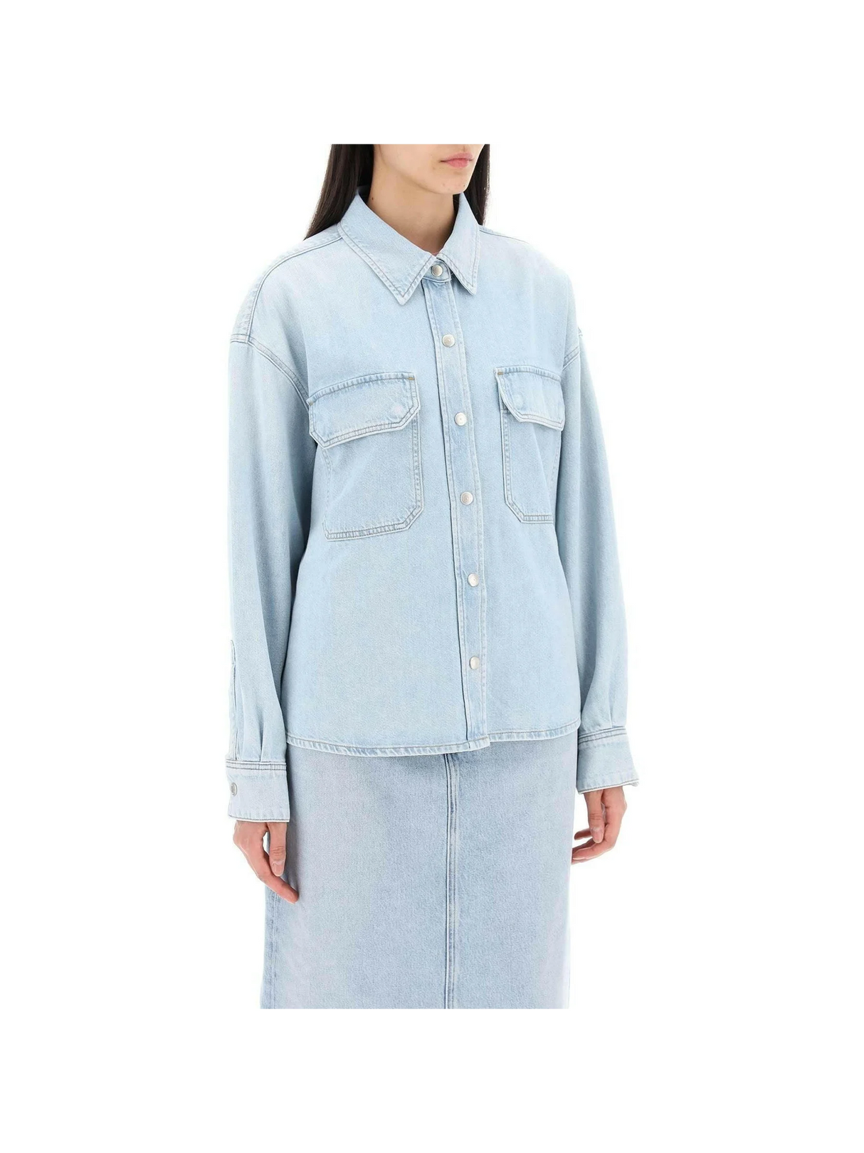 Blue Denim Shirt in Tension AGOLDE JOHN JULIA.