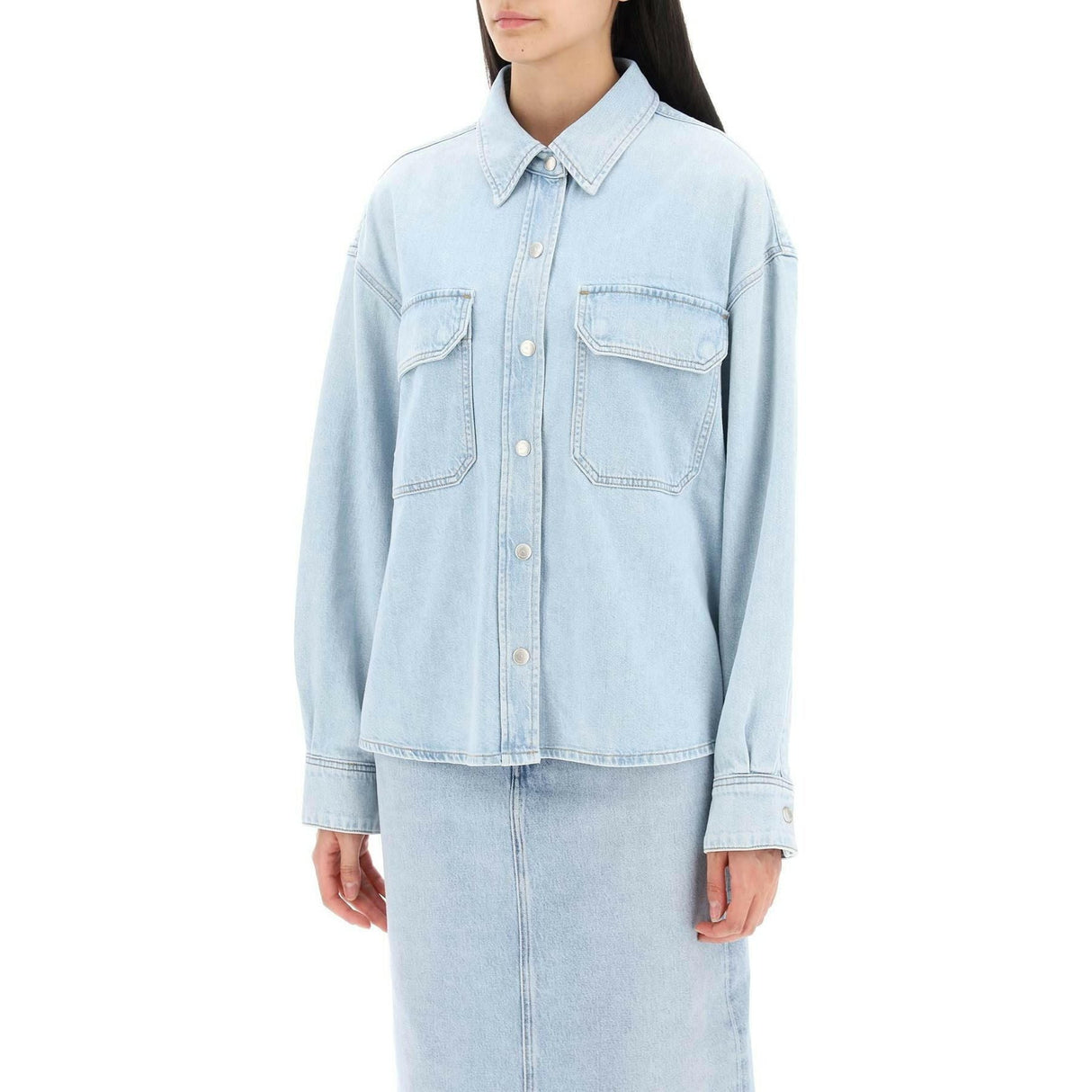 Blue Denim Shirt in Tension AGOLDE JOHN JULIA.