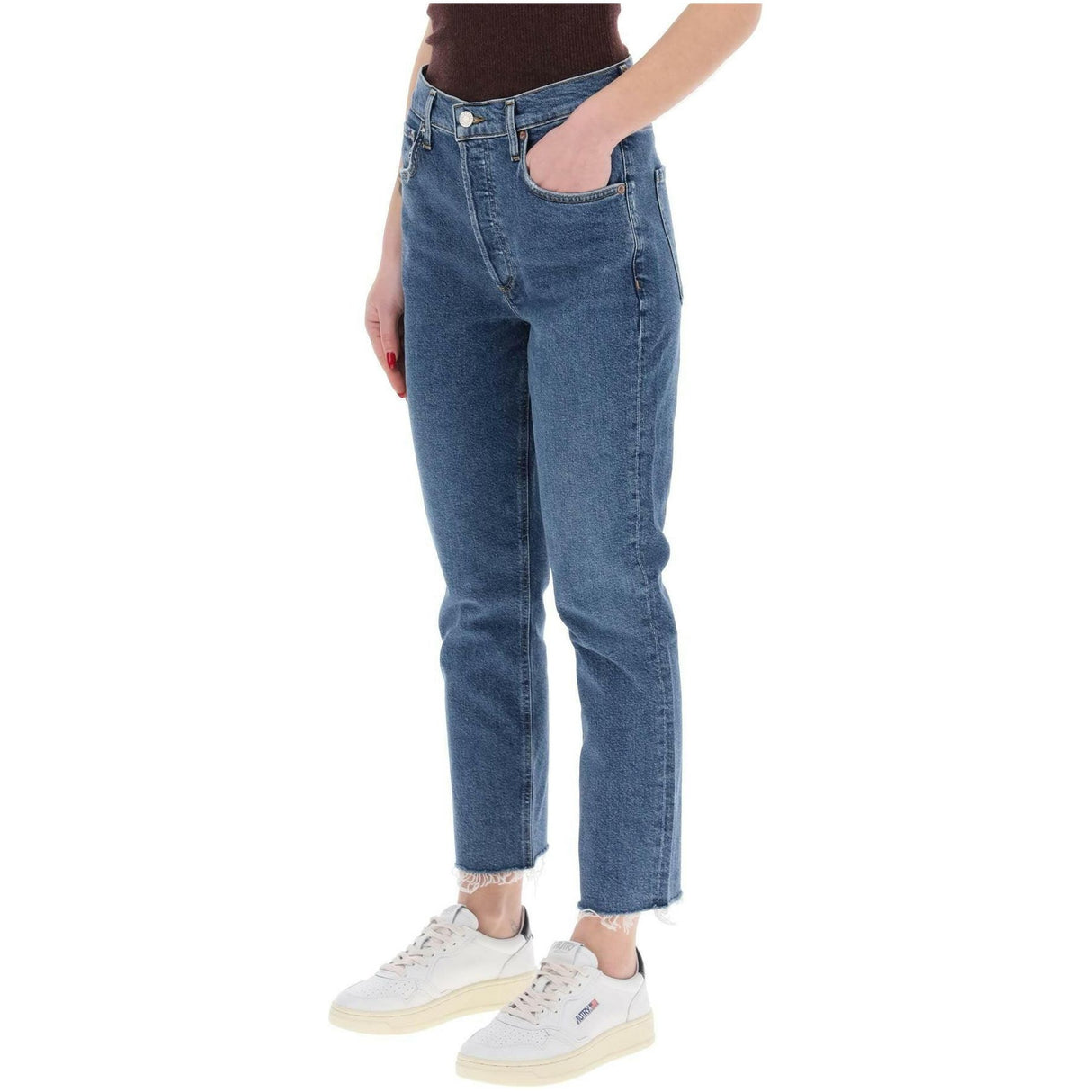 Escape Riley High-Waisted Organic Cotton Stretch Jeans AGOLDE JOHN JULIA.