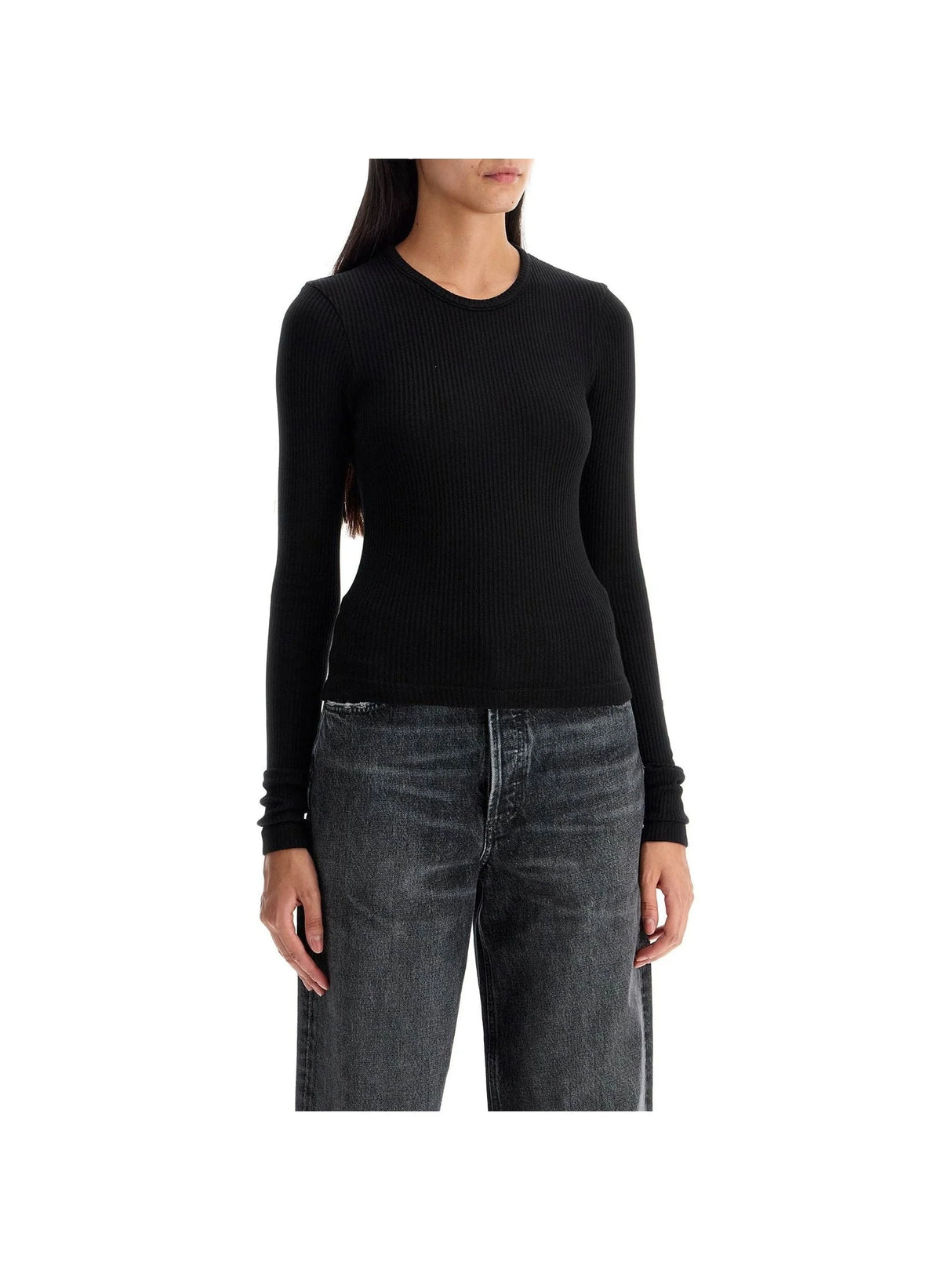 AGOLDE-Fitted Long Sleeved Top By -JOHN JULIA.