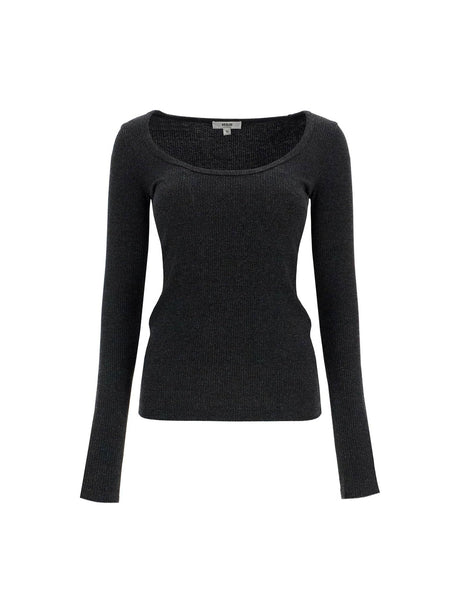 AGOLDE-Fitted Top With Deep Neckline -JOHN JULIA.