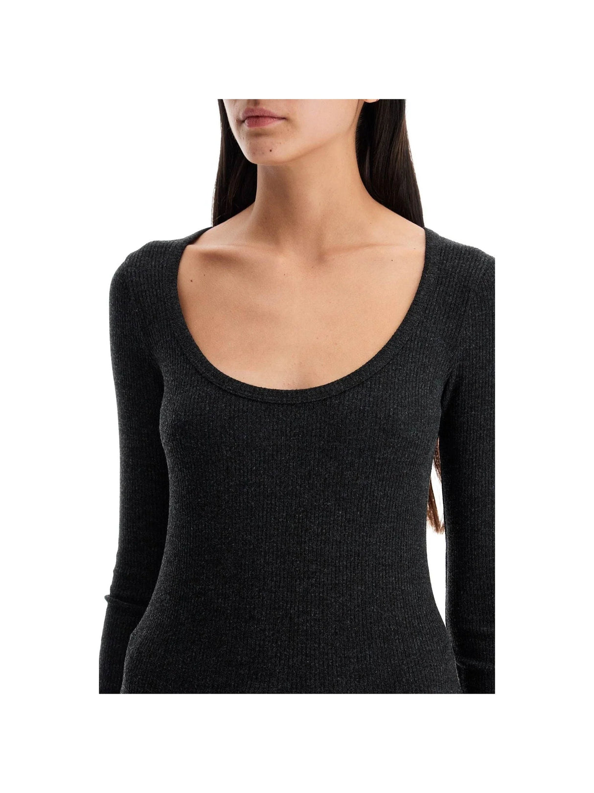 AGOLDE-Fitted Top With Deep Neckline -JOHN JULIA.