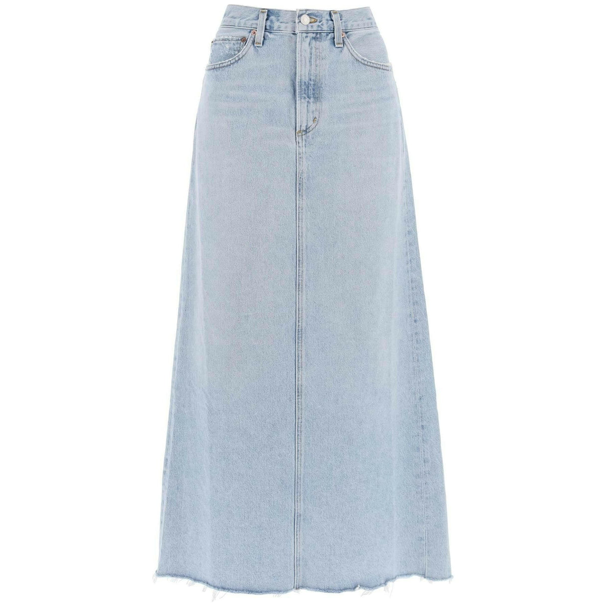 Light Blue Della Regenerative Cotton Skirt in Practice AGOLDE JOHN JULIA.