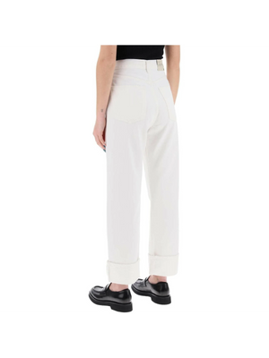 White Milkshake Fran Low Slung Organic Cotton Straight-Leg Jeans AGOLDE JOHN JULIA.