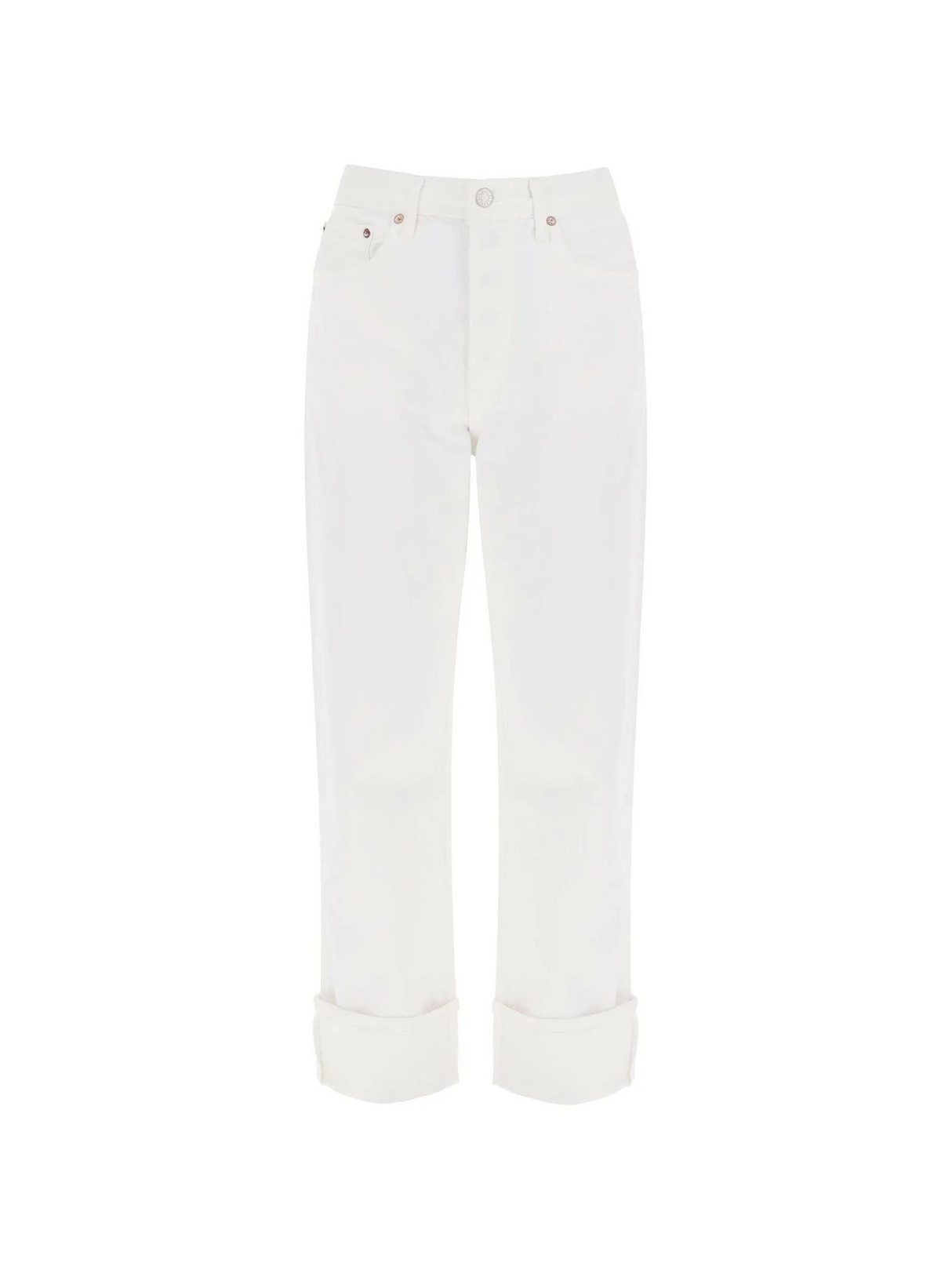 White Milkshake Fran Low Slung Organic Cotton Straight-Leg Jeans AGOLDE JOHN JULIA.