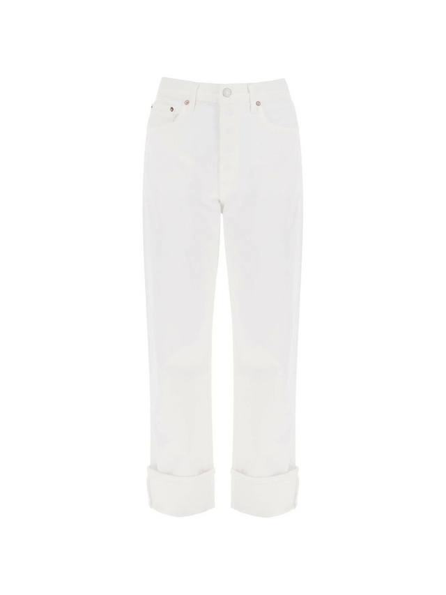 White Milkshake Fran Low Slung Organic Cotton Straight-Leg Jeans AGOLDE JOHN JULIA.