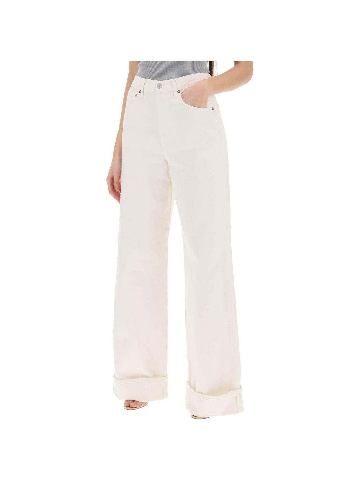 Organic Cotton Dame High Rise Wide-Leg Jeans AGOLDE JOHN JULIA.