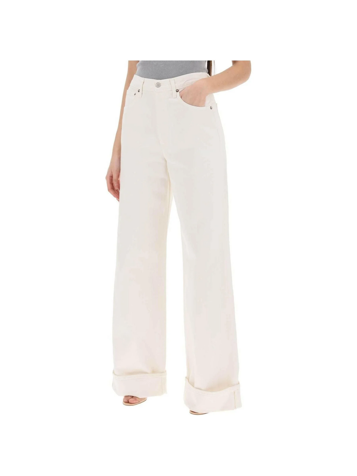 Organic Cotton Dame High Rise Wide-Leg Jeans AGOLDE JOHN JULIA.